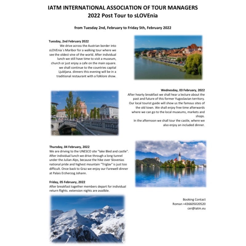 Image representing iatm agm graz 2022 post tour to slovenia from International Association of Tour Managers